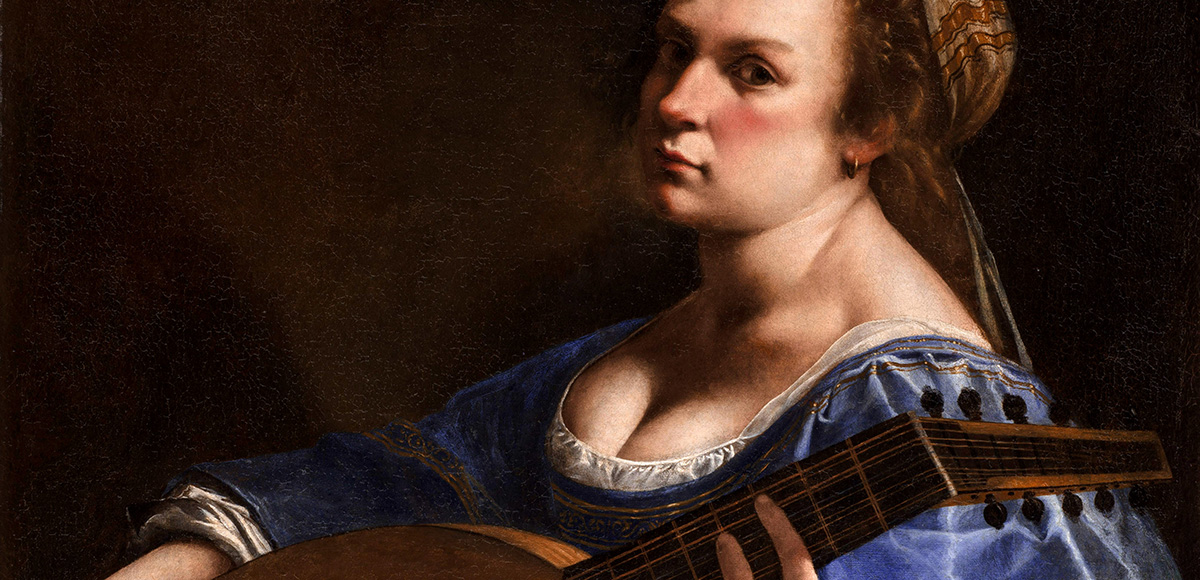 Artemisia Gentileschi self-portrait as a lute player